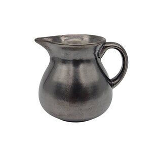 Prinknash Ceramic Creamer Pewter Glaze Metallic Gunmetal Finish England VTG 4"